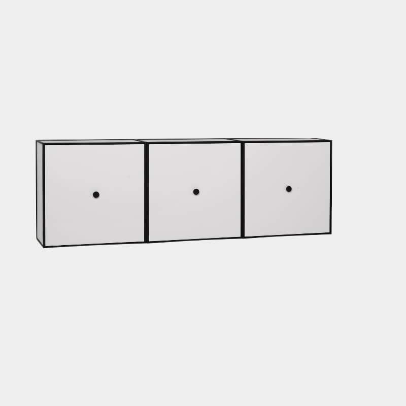Frame View est une solution de stockage flexible composée d'un module carré dans un cadre cubique d'Audo Copenhagen.