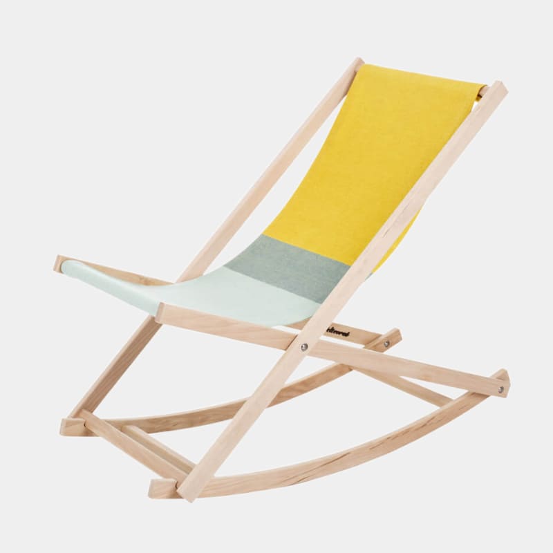 Weltevree - Chaise à bascule Beach Rocker jaune/vert - Mama Minka