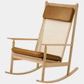 Warm Nordic Fauteuil à bascule Swing, chêne - cuir cognac nevada