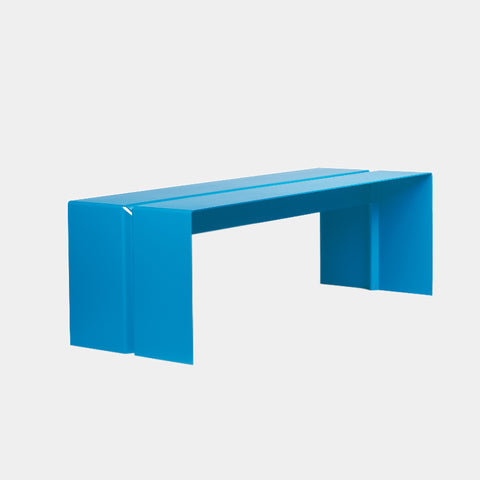 table aluminium bleue the bended wunder